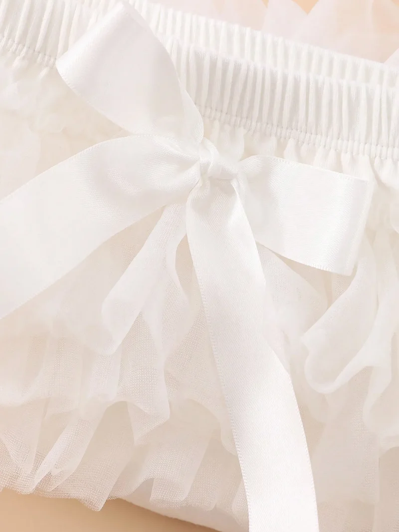Boutique Baby Girls Tutu Bloomers Diaper Cover Newborn Soft Fluffy Solid Color Tulle Bloomer Skirts and Flower Headband Set