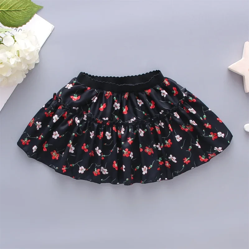 0-3 Year Old Little Girl'S Half Length Skirt Sweet Small Floral Multi-Layer Chiffon Solid Color Loose A-Line Skirt tutu skirt