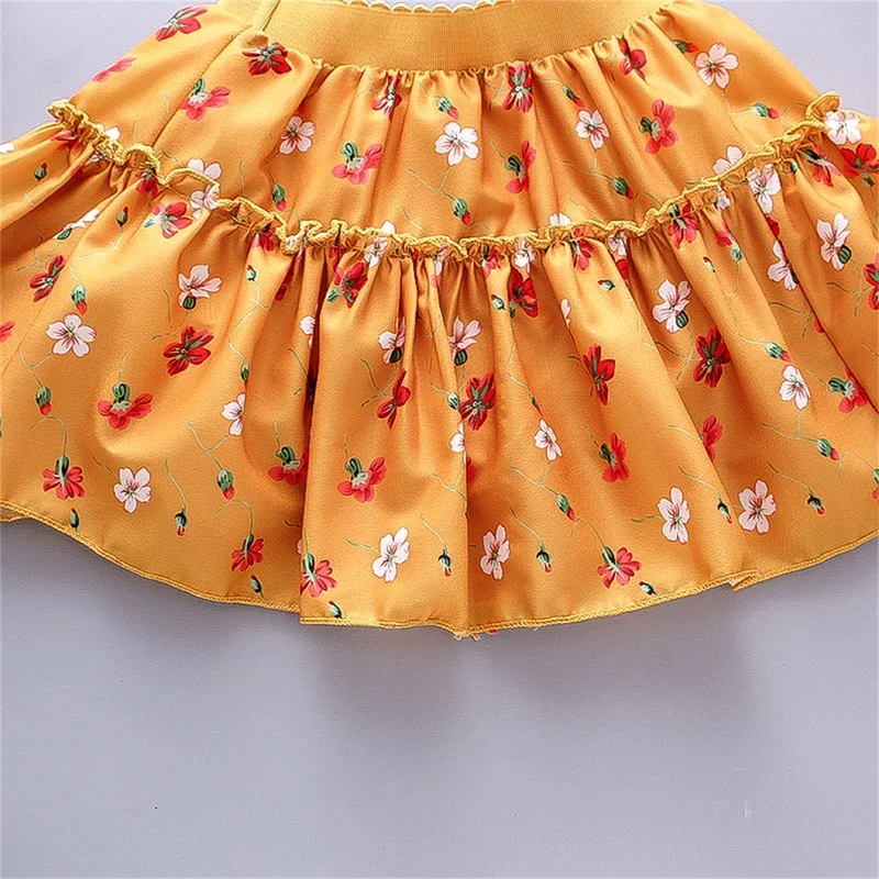 0-3 Year Old Little Girl'S Half Length Skirt Sweet Small Floral Multi-Layer Chiffon Solid Color Loose A-Line Skirt tutu skirt