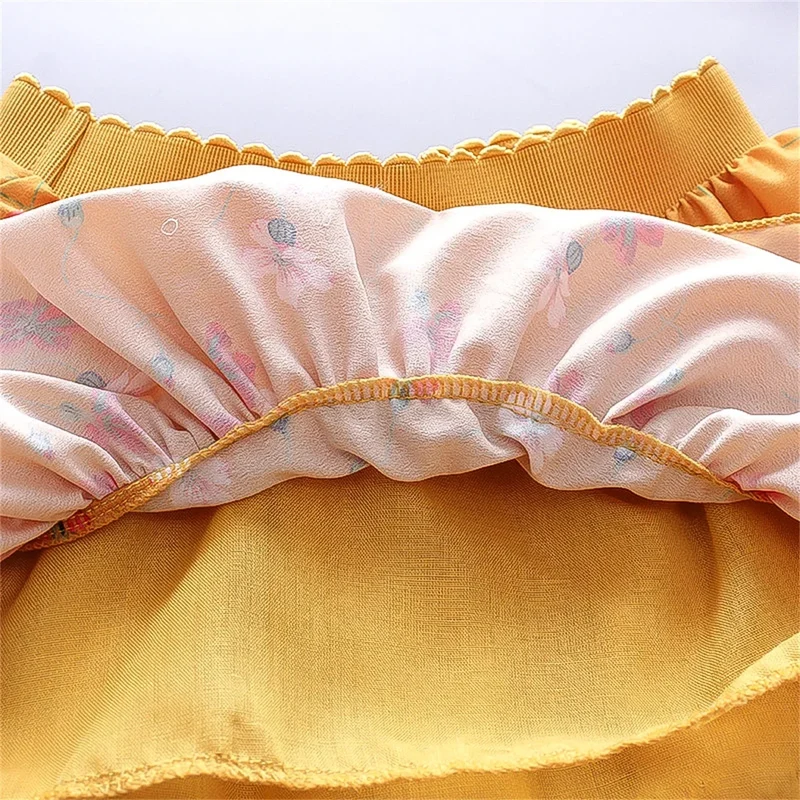 0-3 Year Old Little Girl'S Half Length Skirt Sweet Small Floral Multi-Layer Chiffon Solid Color Loose A-Line Skirt tutu skirt