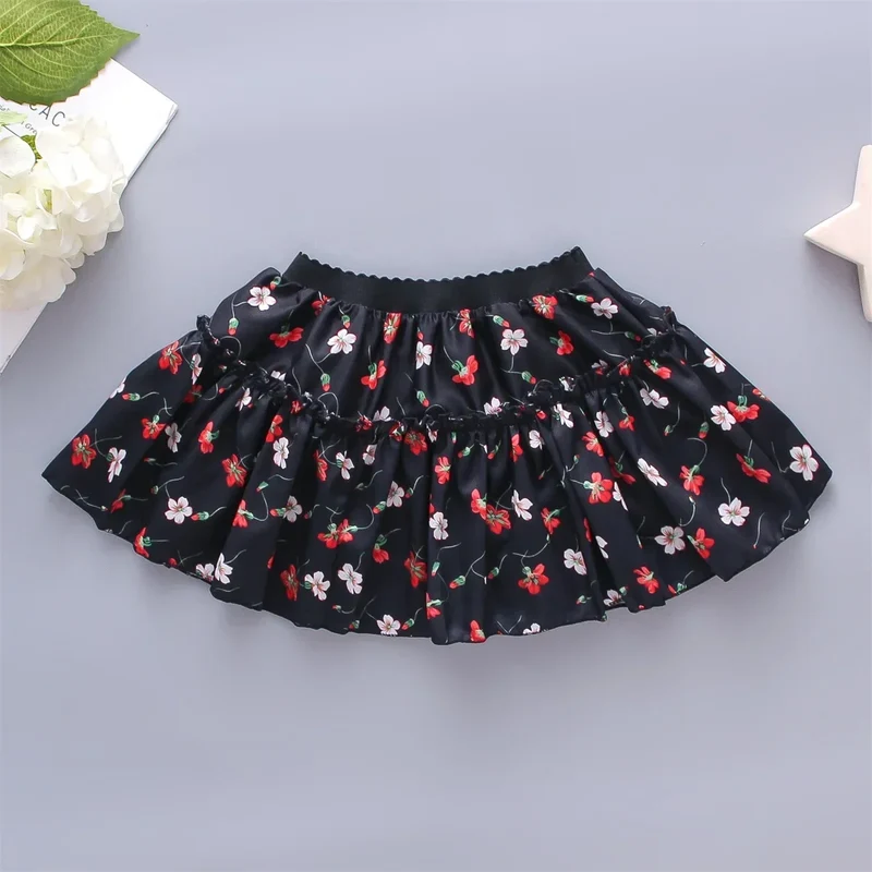 0-3 Year Old Little Girl'S Half Length Skirt Sweet Small Floral Multi-Layer Chiffon Solid Color Loose A-Line Skirt tutu skirt