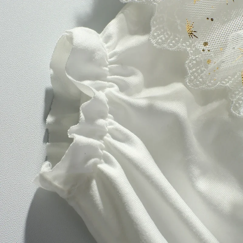 2Pcs Newborn Photography Outfit Baby Girl Butterfly Glitter Star Lace Romper With Pearl Headband Infant Photo Props