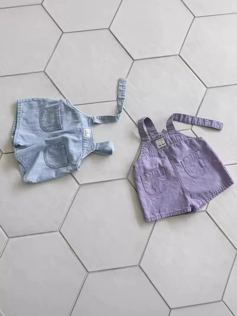 2025 Summer New Baby Denim Strap Shorts Infant Jumpsuit Toddler Boy Girl Fashion Casual Overalls Baby Loose Versatile Clothes