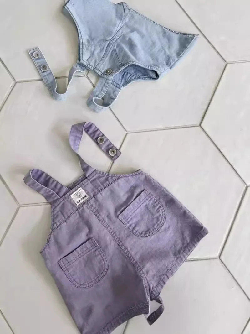 2025 Summer New Baby Denim Strap Shorts Infant Jumpsuit Toddler Boy Girl Fashion Casual Overalls Baby Loose Versatile Clothes