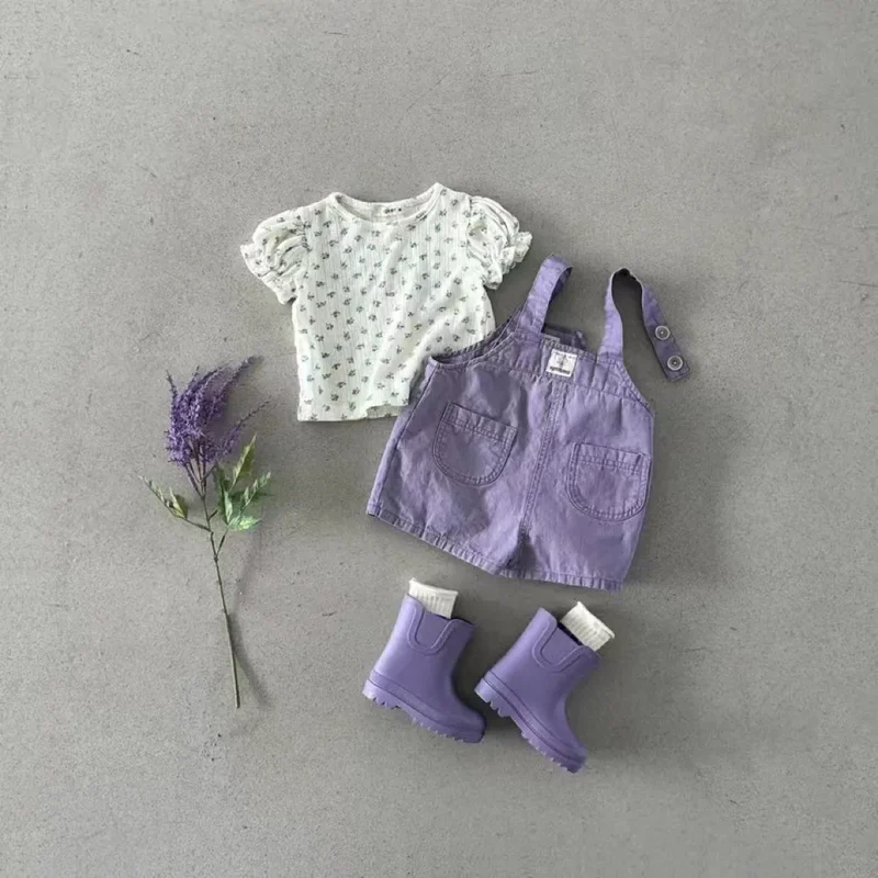 2025 Summer New Baby Denim Strap Shorts Infant Jumpsuit Toddler Boy Girl Fashion Casual Overalls Baby Loose Versatile Clothes