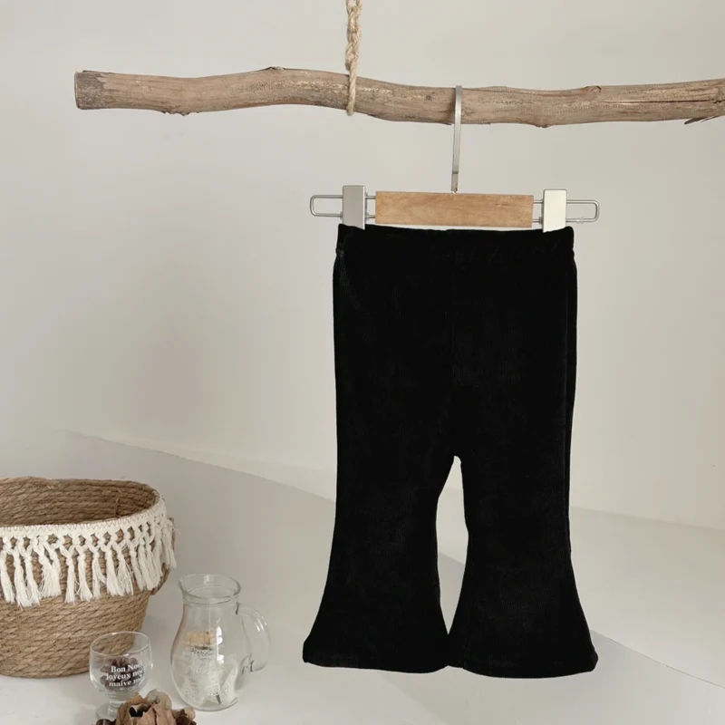 Baby Trousers Spring Loose Solid Color Bell Bottom Pants Newborn Girl Stretch Trousers Autumn Toddler Girl Clothes