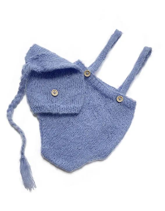 2pcs/set Crochet Newborn Outfit Newborn Photography Props Knitted Wool Hat Clothing Costume Shooting Bebes Accesorios