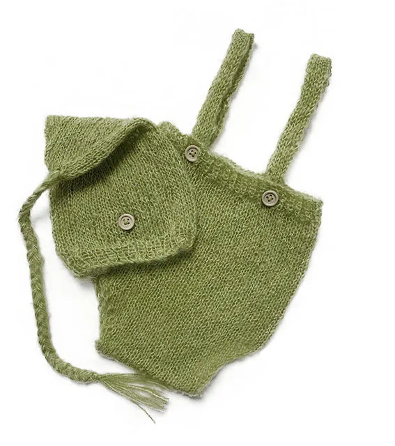 2pcs/set Crochet Newborn Outfit Newborn Photography Props Knitted Wool Hat Clothing Costume Shooting Bebes Accesorios