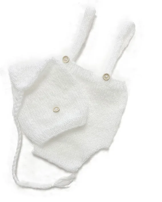 2pcs/set Crochet Newborn Outfit Newborn Photography Props Knitted Wool Hat Clothing Costume Shooting Bebes Accesorios