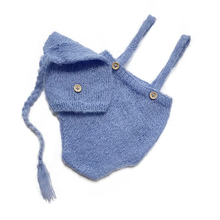 2pcs/set Crochet Newborn Outfit Newborn Photography Props Knitted Wool Hat Clothing Costume Shooting Bebes Accesorios