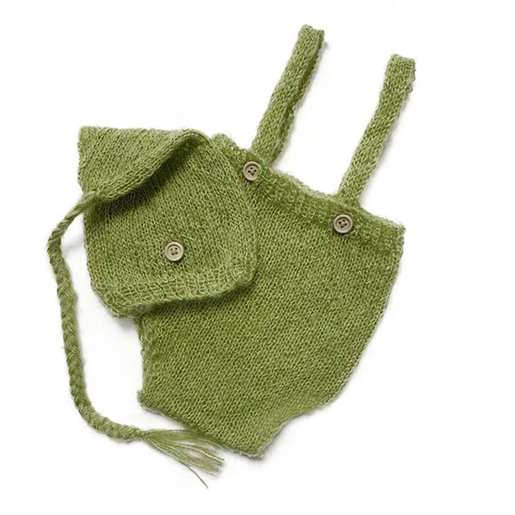 2pcs/set Crochet Newborn Outfit Newborn Photography Props Knitted Wool Hat Clothing Costume Shooting Bebes Accesorios
