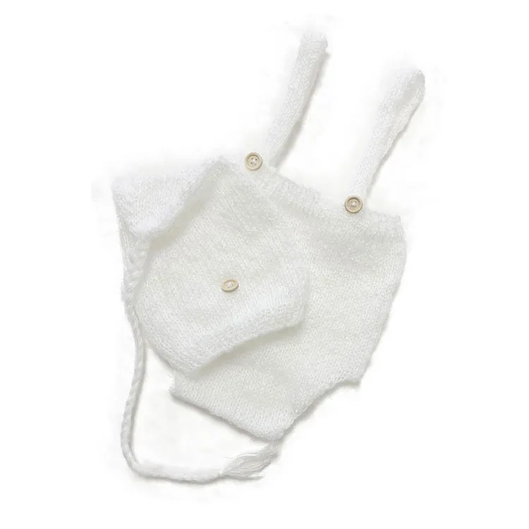 2pcs/set Crochet Newborn Outfit Newborn Photography Props Knitted Wool Hat Clothing Costume Shooting Bebes Accesorios