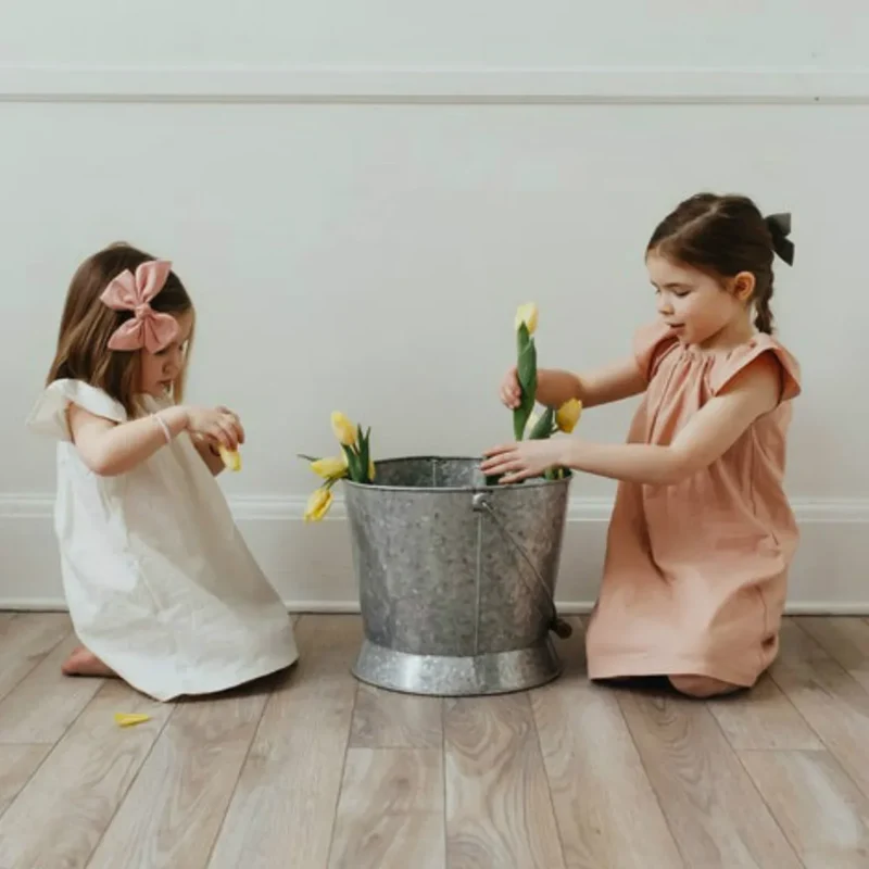 Summer Toddler Baby Girls Dress Cotton Simple Girls Home Dress Solid Children Dresses Casual Kids Loose Dresses Clothing