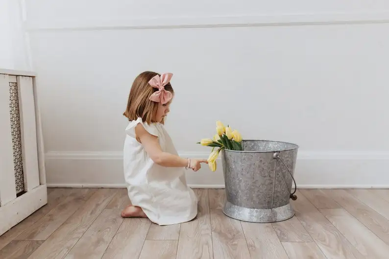 Summer Toddler Baby Girls Dress Cotton Simple Girls Home Dress Solid Children Dresses Casual Kids Loose Dresses Clothing