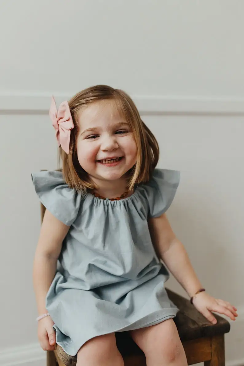 Summer Toddler Baby Girls Dress Cotton Simple Girls Home Dress Solid Children Dresses Casual Kids Loose Dresses Clothing