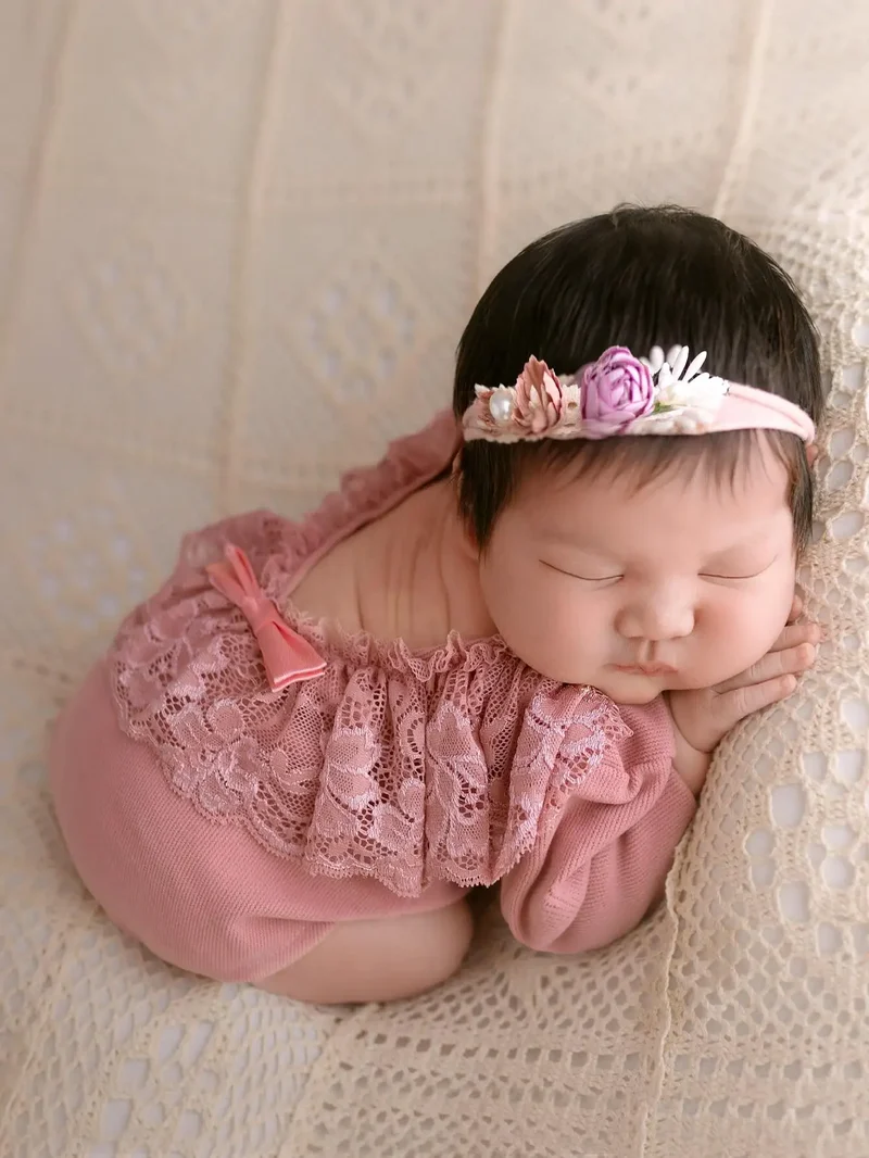 Ylsteed Newborn Lace Romper Baby Girl Photography Props Newborn Shooting Outfits