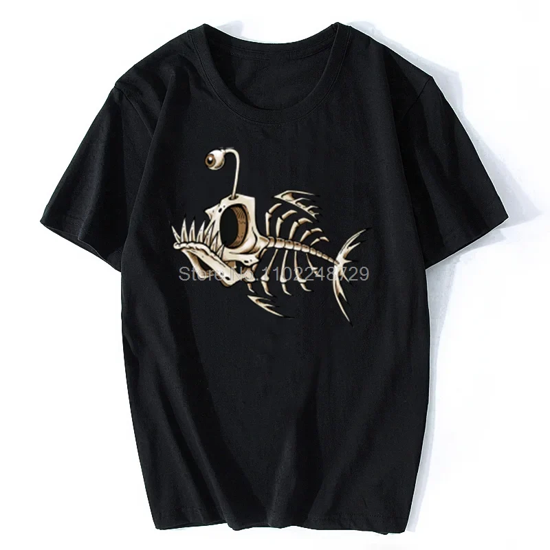 Bonefish Skull Deep Sea Fish Skeleton Funny Fisherman Angler T-Shirt Cotton O-Neck Short Sleeve Men T Shirt Oversize Streetwear