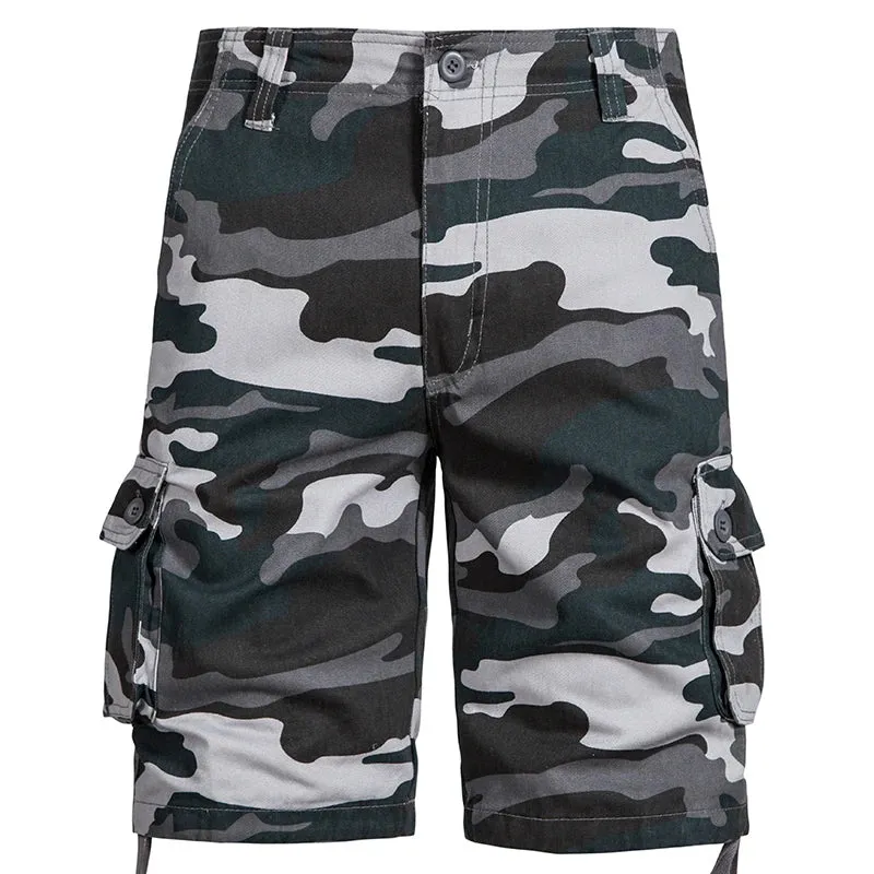Mens Camo Shorts Men Camouflage Overalls Loose Casual Outdoor Sports Half Pants Side Pocket Cotton Comfortable Shorts
