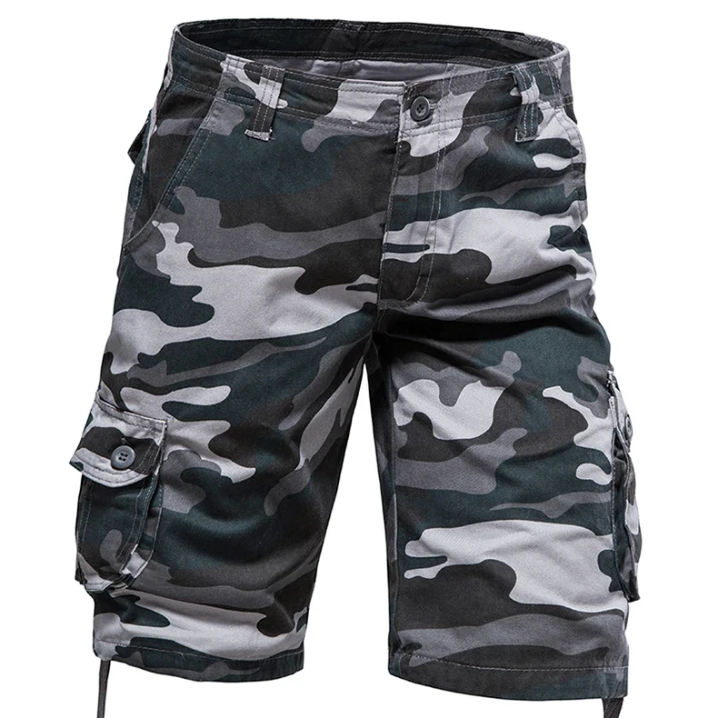 Mens Camo Shorts Men Camouflage Overalls Loose Casual Outdoor Sports Half Pants Side Pocket Cotton Comfortable Shorts