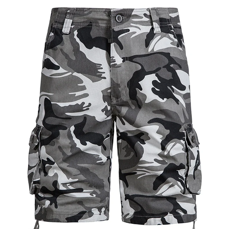 Mens Camo Shorts Men Camouflage Overalls Loose Casual Outdoor Sports Half Pants Side Pocket Cotton Comfortable Shorts