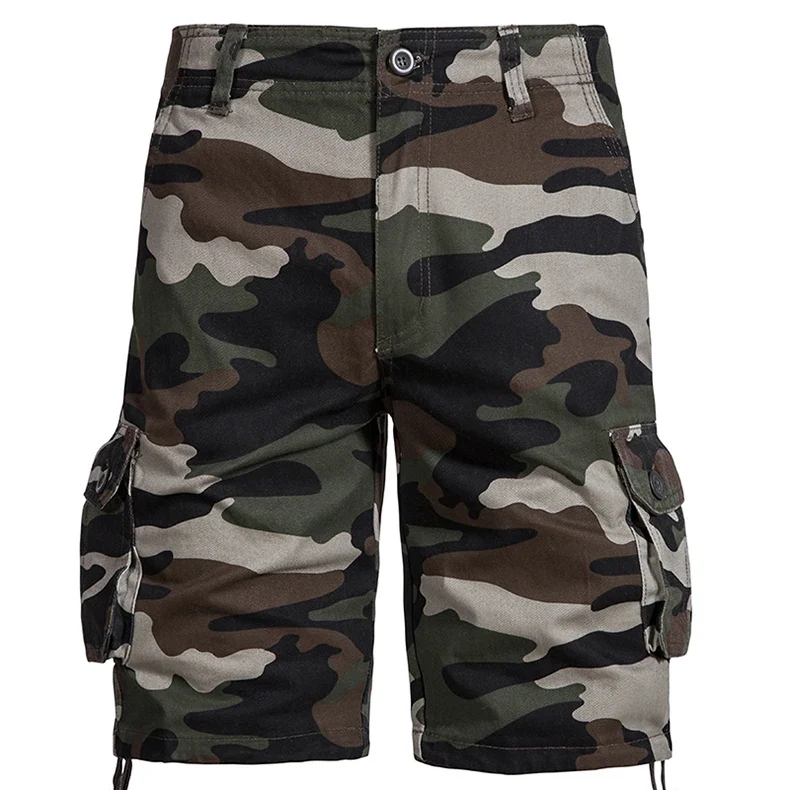 Mens Camo Shorts Men Camouflage Overalls Loose Casual Outdoor Sports Half Pants Side Pocket Cotton Comfortable Shorts