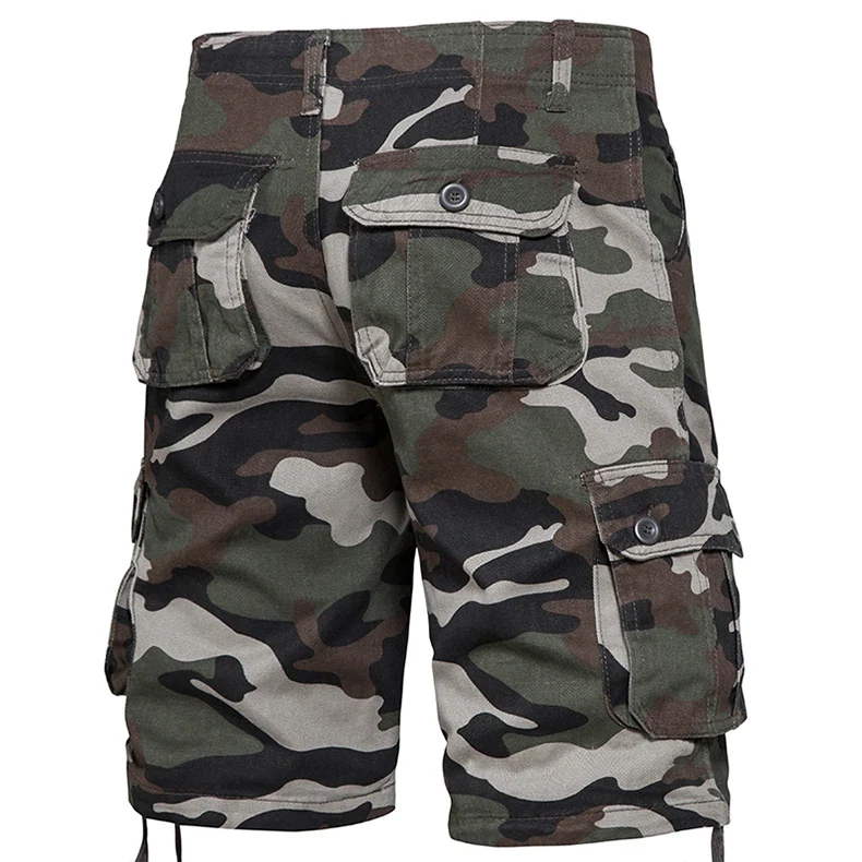 Mens Camo Shorts Men Camouflage Overalls Loose Casual Outdoor Sports Half Pants Side Pocket Cotton Comfortable Shorts