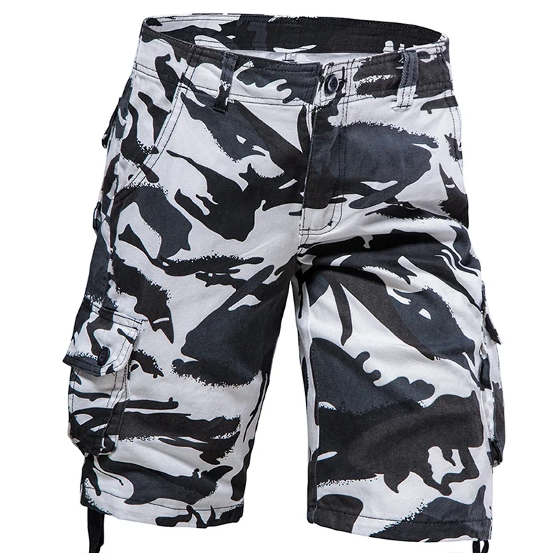 Mens Camo Shorts Men Camouflage Overalls Loose Casual Outdoor Sports Half Pants Side Pocket Cotton Comfortable Shorts