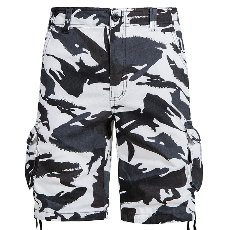 Mens Camo Shorts Men Camouflage Overalls Loose Casual Outdoor Sports Half Pants Side Pocket Cotton Comfortable Shorts