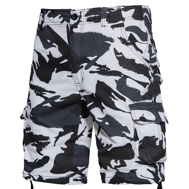 Mens Camo Shorts Men Camouflage Overalls Loose Casual Outdoor Sports Half Pants Side Pocket Cotton Comfortable Shorts