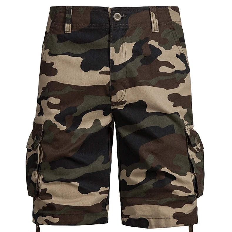 Mens Camo Shorts Men Camouflage Overalls Loose Casual Outdoor Sports Half Pants Side Pocket Cotton Comfortable Shorts