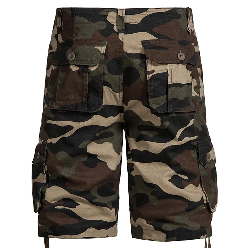 Mens Camo Shorts Men Camouflage Overalls Loose Casual Outdoor Sports Half Pants Side Pocket Cotton Comfortable Shorts