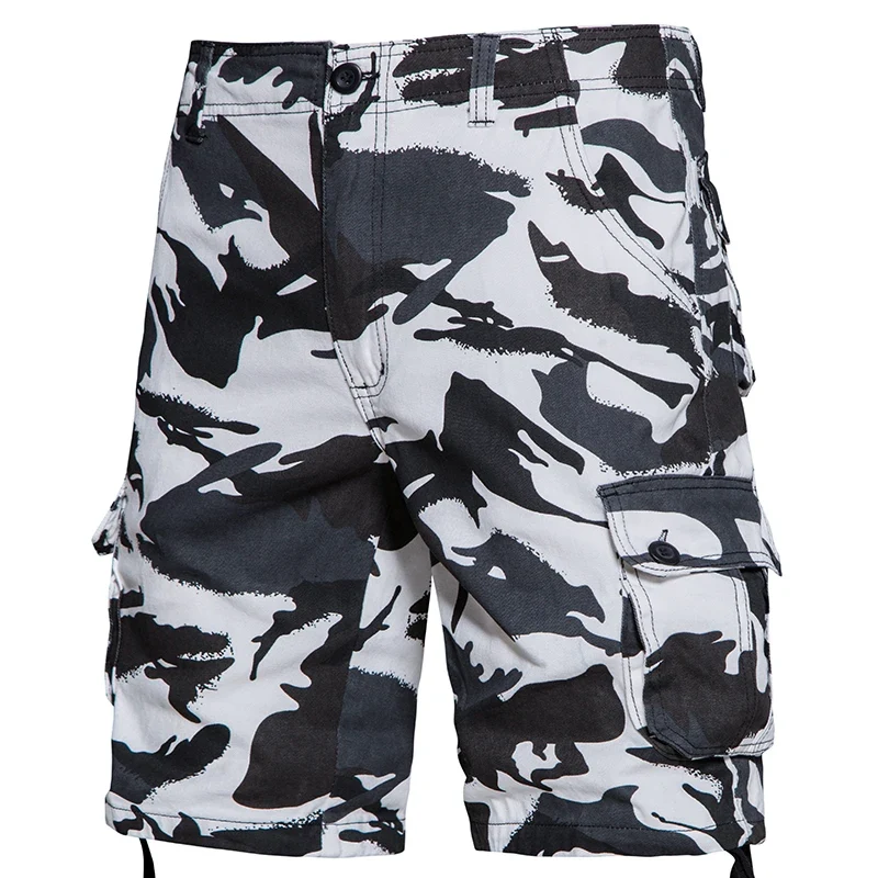 Mens Camo Shorts Men Camouflage Overalls Loose Casual Outdoor Sports Half Pants Side Pocket Cotton Comfortable Shorts