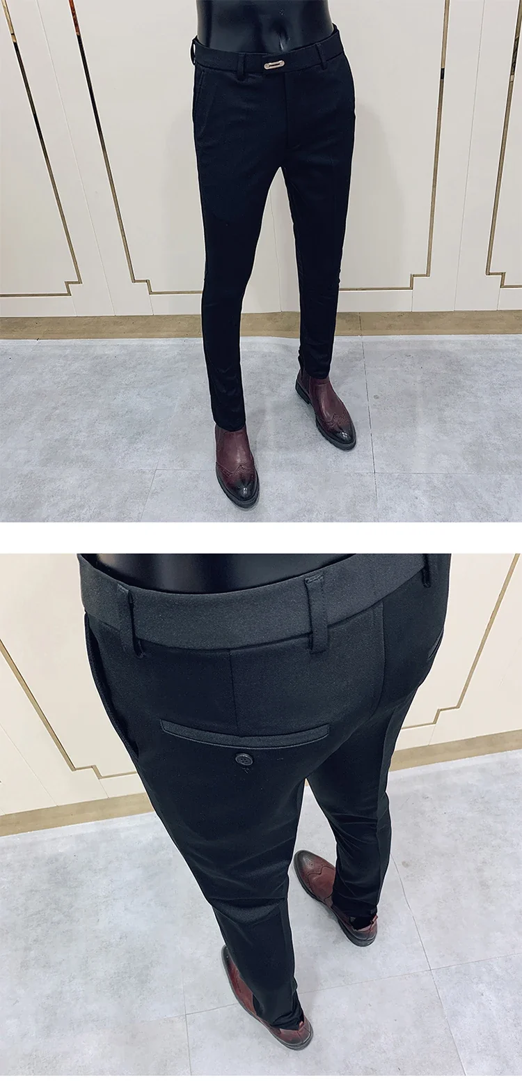 Men Suit Pants Dress Pantalone Hombre Stretch Slim Formal Trousers Calça Masculina Solid Color Casual Pants Fashion Men Clothing