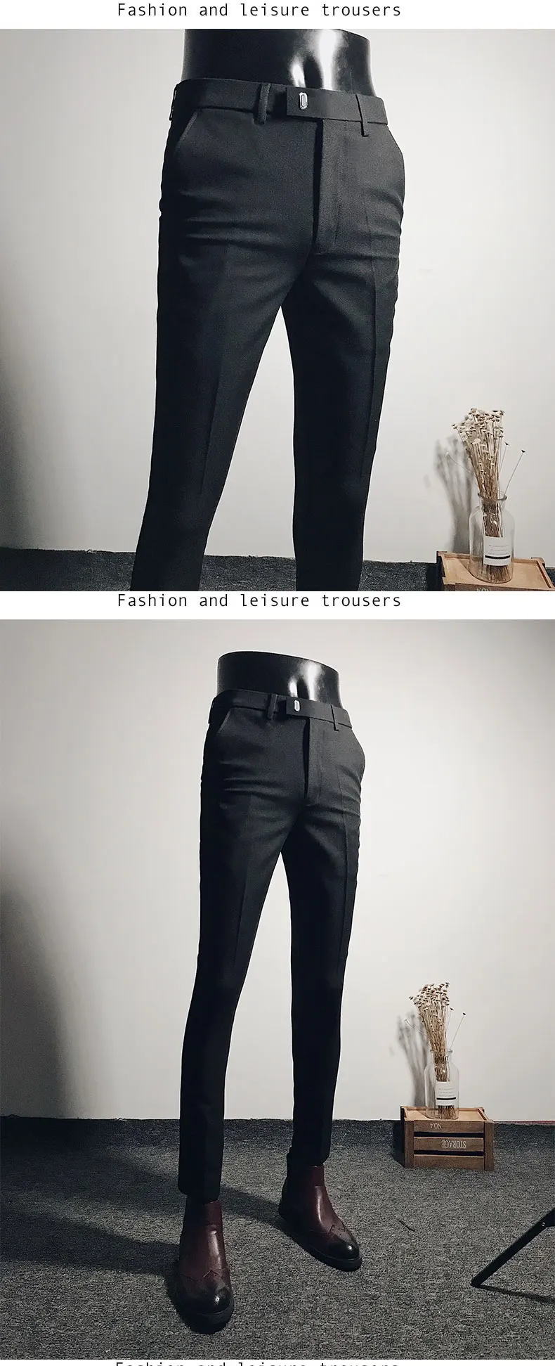 Men Suit Pants Dress Pantalone Hombre Stretch Slim Formal Trousers Calça Masculina Solid Color Casual Pants Fashion Men Clothing