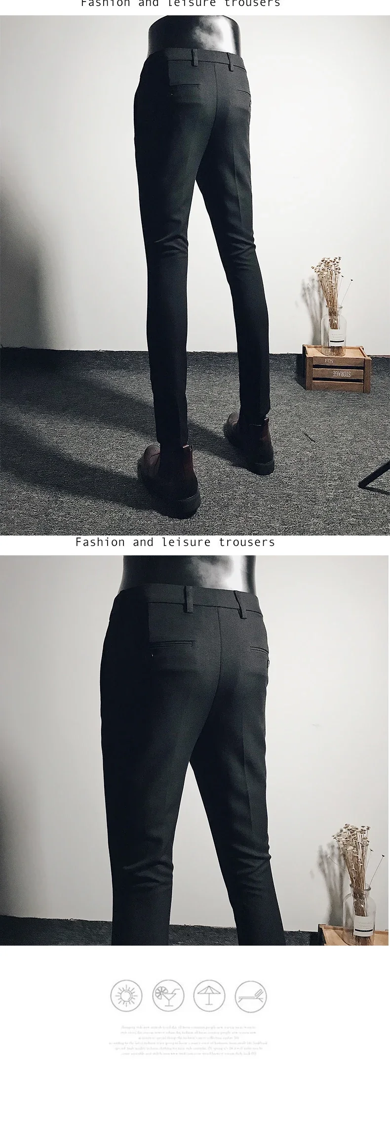 Men Suit Pants Dress Pantalone Hombre Stretch Slim Formal Trousers Calça Masculina Solid Color Casual Pants Fashion Men Clothing