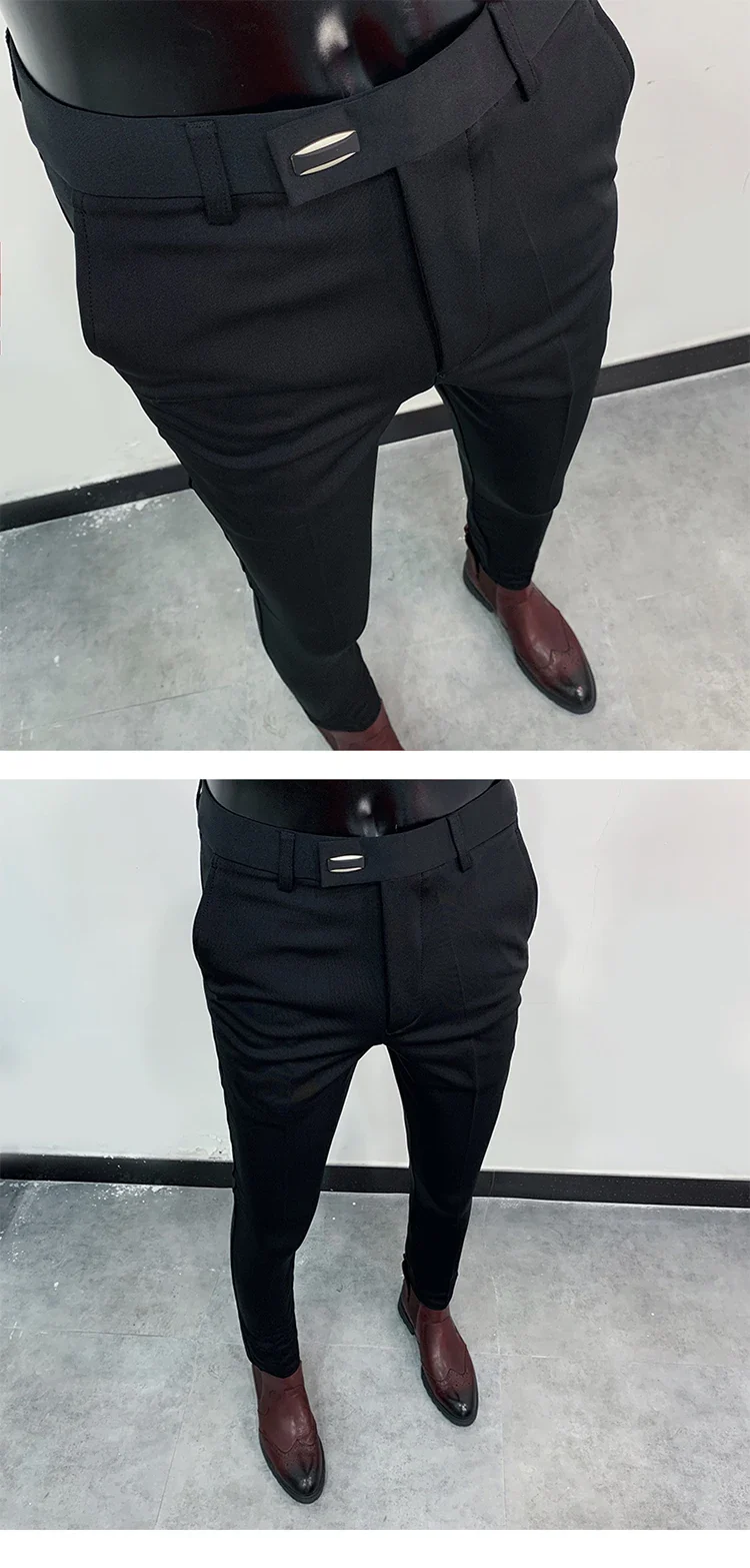 Men Suit Pants Dress Pantalone Hombre Stretch Slim Formal Trousers Calça Masculina Solid Color Casual Pants Fashion Men Clothing