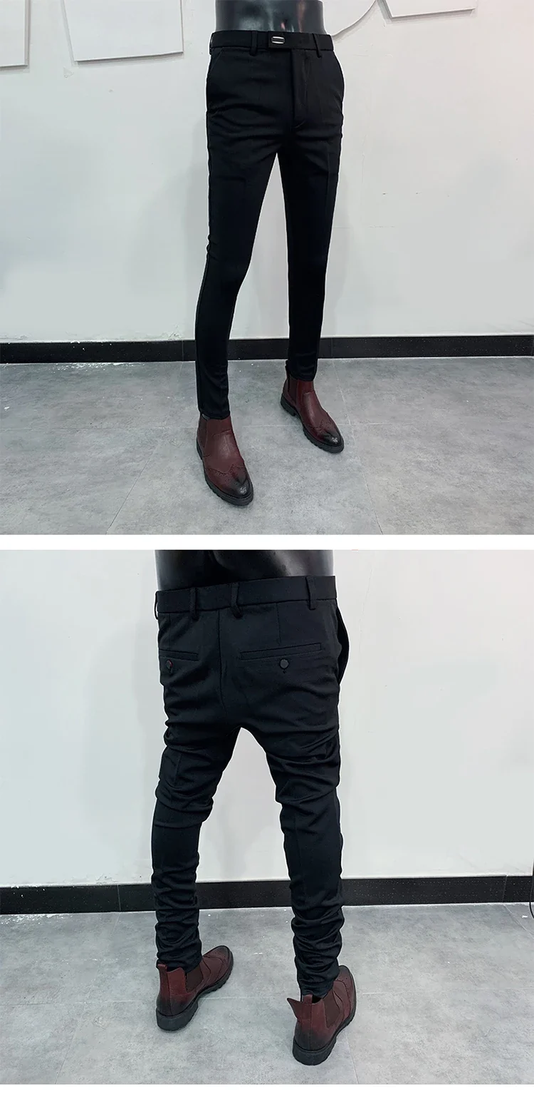 Men Suit Pants Dress Pantalone Hombre Stretch Slim Formal Trousers Calça Masculina Solid Color Casual Pants Fashion Men Clothing