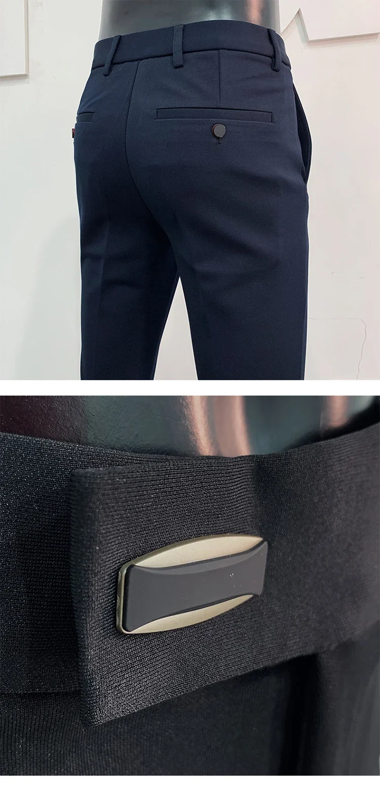 Men Suit Pants Dress Pantalone Hombre Stretch Slim Formal Trousers Calça Masculina Solid Color Casual Pants Fashion Men Clothing