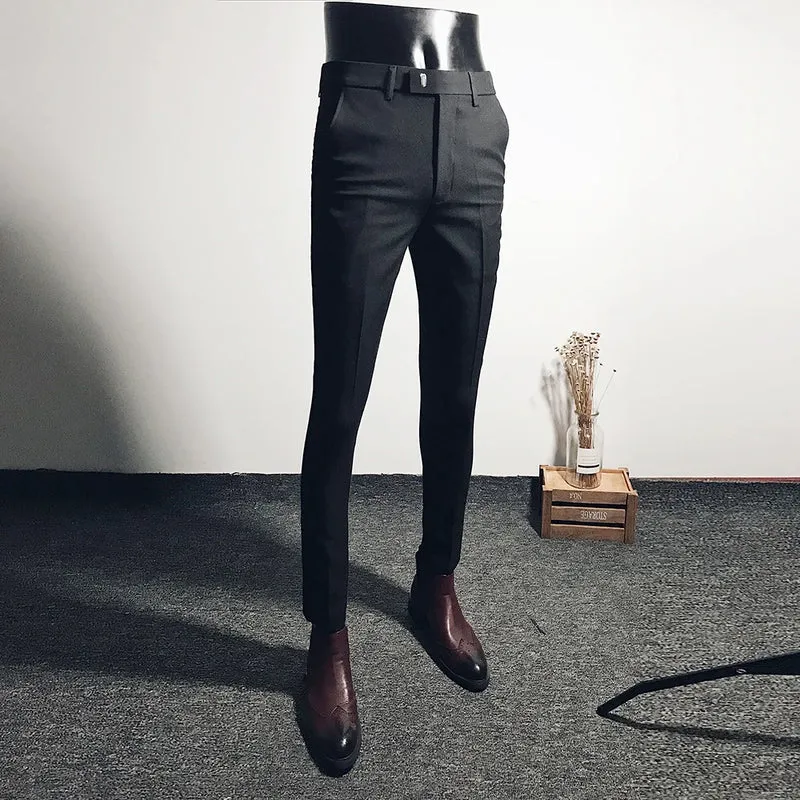 Men Suit Pants Dress Pantalone Hombre Stretch Slim Formal Trousers Calça Masculina Solid Color Casual Pants Fashion Men Clothing