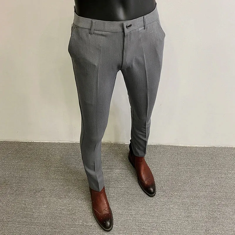Men Suit Pants Dress Pantalone Hombre Stretch Slim Formal Trousers Calça Masculina Solid Color Casual Pants Fashion Men Clothing