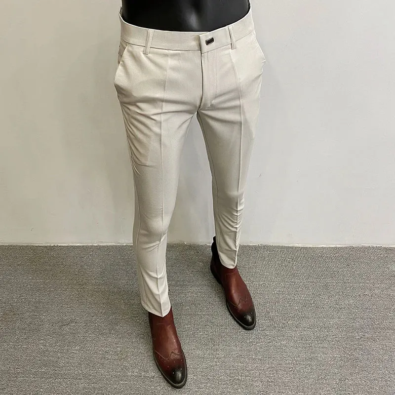 Men Suit Pants Dress Pantalone Hombre Stretch Slim Formal Trousers Calça Masculina Solid Color Casual Pants Fashion Men Clothing