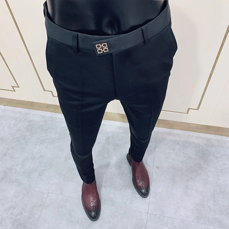 Men Suit Pants Dress Pantalone Hombre Stretch Slim Formal Trousers Calça Masculina Solid Color Casual Pants Fashion Men Clothing