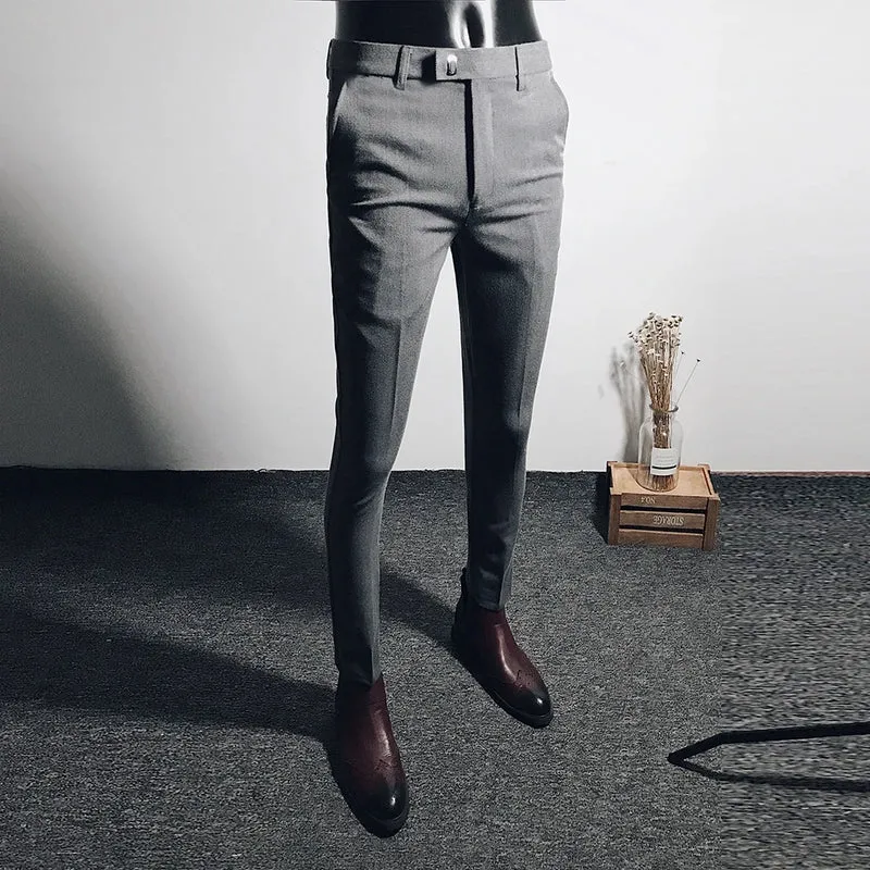 Men Suit Pants Dress Pantalone Hombre Stretch Slim Formal Trousers Calça Masculina Solid Color Casual Pants Fashion Men Clothing