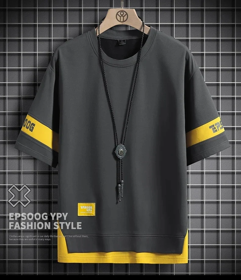 Hip Hop Loose Mens Streetwear T-shirts Casual Classic 2025 Summer Short Sleeves T Shirt Black White Tshirt Tees Oversize 5XL