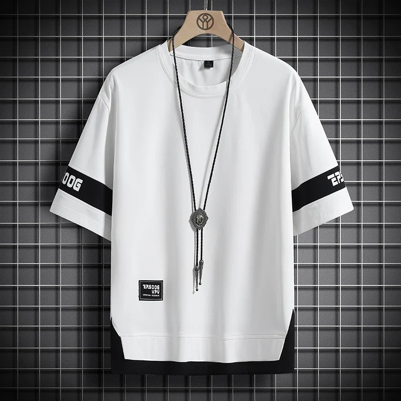 Hip Hop Loose Mens Streetwear T-shirts Casual Classic 2025 Summer Short Sleeves T Shirt Black White Tshirt Tees Oversize 5XL