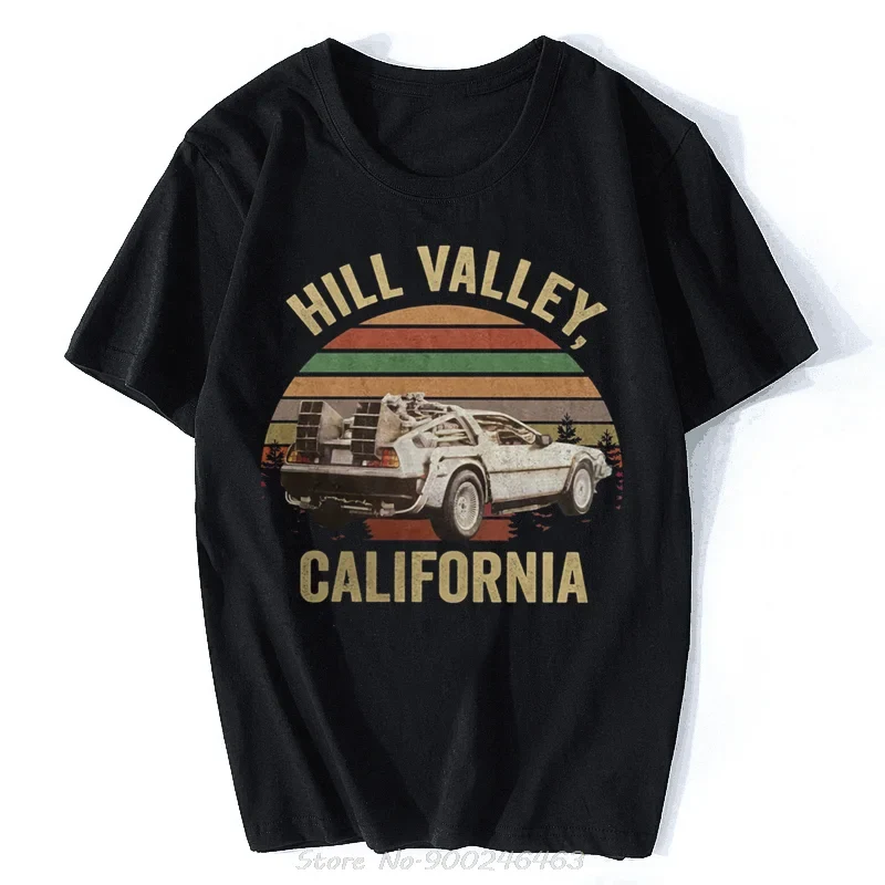 Hill Valley T-shirt, Back to The Future Shirt, Marty Mcfly, Hill valley, Classic Men Cotton Tees Tops Harajuku Streetwear