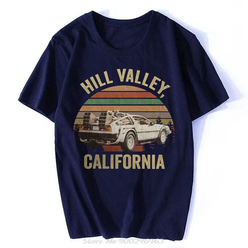 Hill Valley T-shirt, Back to The Future Shirt, Marty Mcfly, Hill valley, Classic Men Cotton Tees Tops Harajuku Streetwear