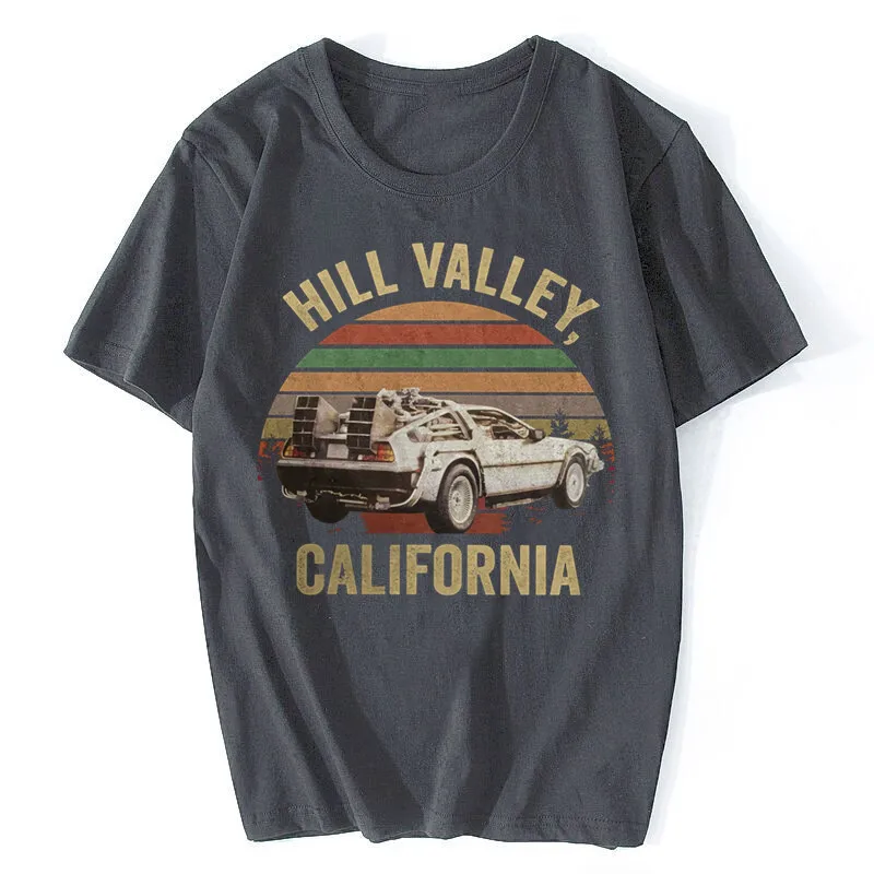 Hill Valley T-shirt, Back to The Future Shirt, Marty Mcfly, Hill valley, Classic Men Cotton Tees Tops Harajuku Streetwear