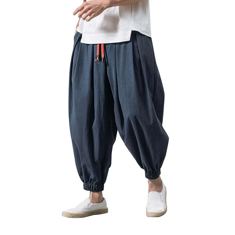 Fashion Harem Pants Men Hiphop Baggy Wide Leg Pants Streetwear Oversized Casual Sweatpants Harajuku Japanese Trousers Male 2025