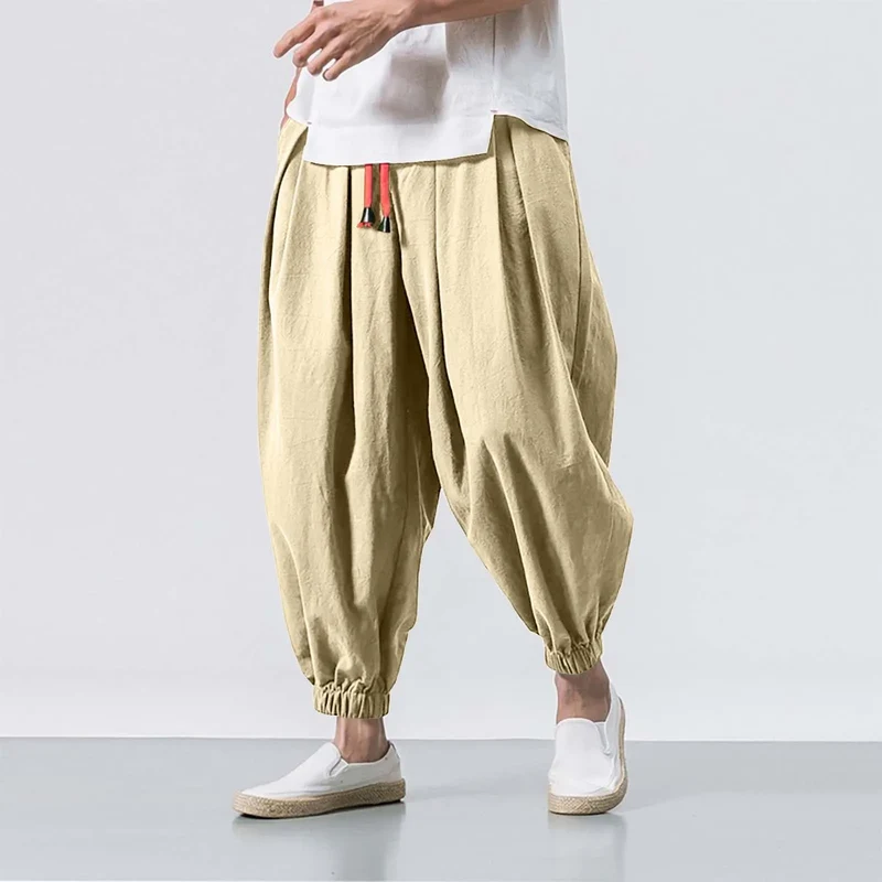 Fashion Harem Pants Men Hiphop Baggy Wide Leg Pants Streetwear Oversized Casual Sweatpants Harajuku Japanese Trousers Male 2025